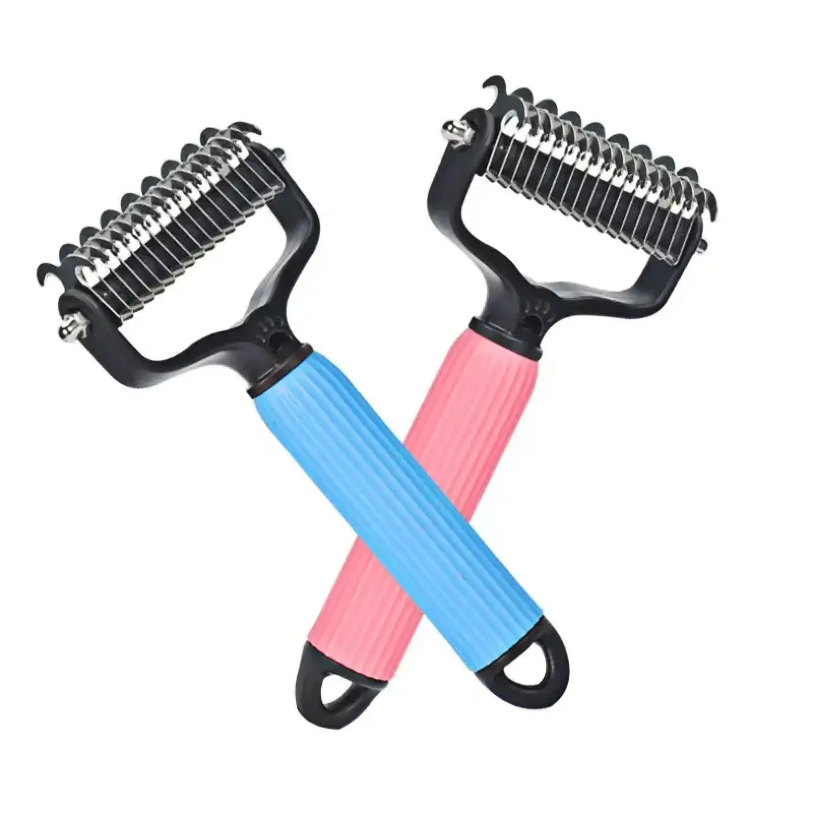 Professional Pet Grooming Tool - Universal Detangling Comb for Dogs, Stainless Steel Double-Sided Design for Shedding Removal and Matted Hair Care, Essential Daily Coat Maintenance Supplies.
