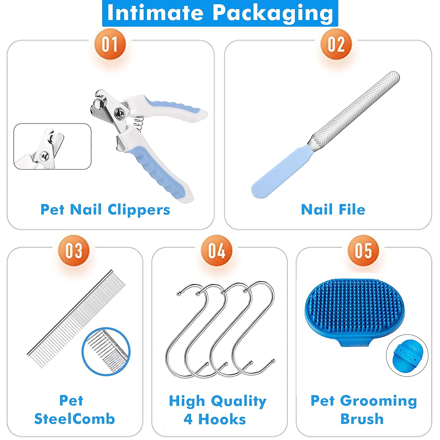 Pet Grooming Hammock Harness, Dogs & Cats Relaxation Restraint Grooming Bag with Pet Nail Clippers/Trimmer, Pet Comb, Dog Grooming Brush for Nail Clipping,Bathing, Clean Teeth, Ear/Eye Care L