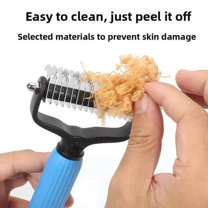Professional Pet Grooming Tool - Universal Detangling Comb for Dogs, Stainless Steel Double-Sided Design for Shedding Removal and Matted Hair Care, Essential Daily Coat Maintenance Supplies.